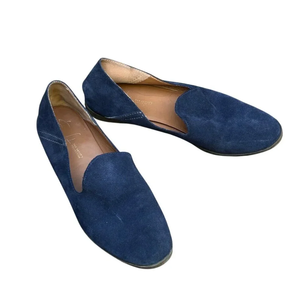 Franco Sarto Blue Suede Loafers Slip on Size 7 - Picture 5 of 10